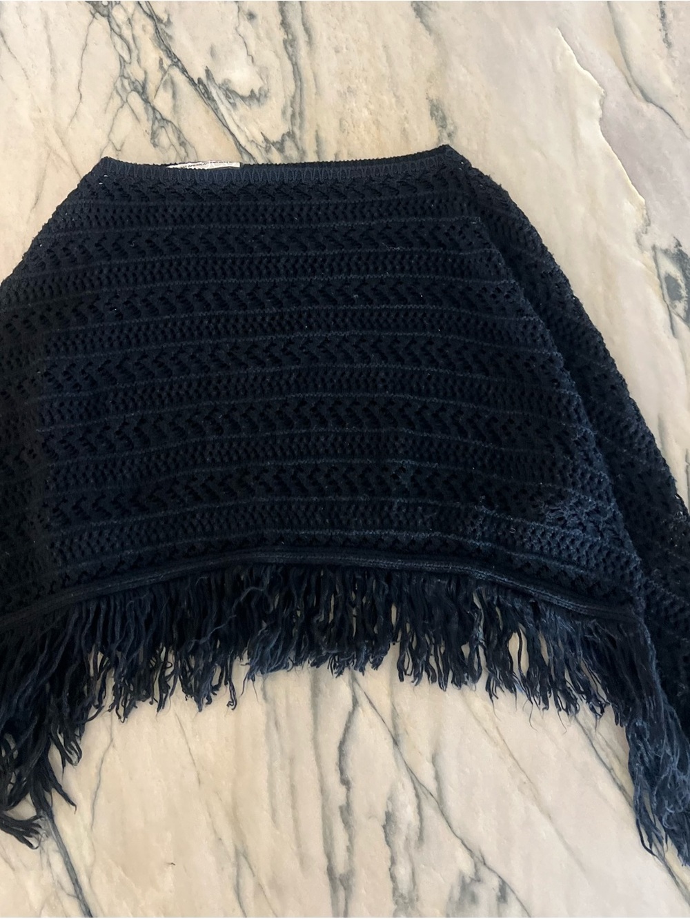 Girls Crochet Fringe Poncho - size 6/8